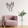 Wallity Hand Face Escultura de Pared de Metal Negra